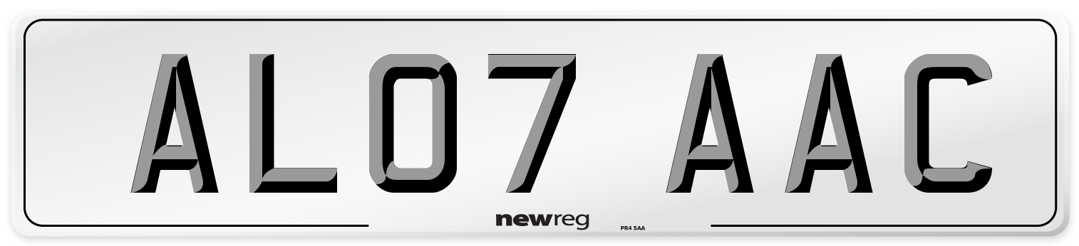 AL07 AAC Number Plate from New Reg